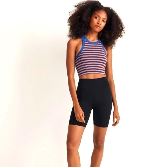 Madewell variegated crop striped tank cosmic violet XXS NWT - Picture 4 of 9